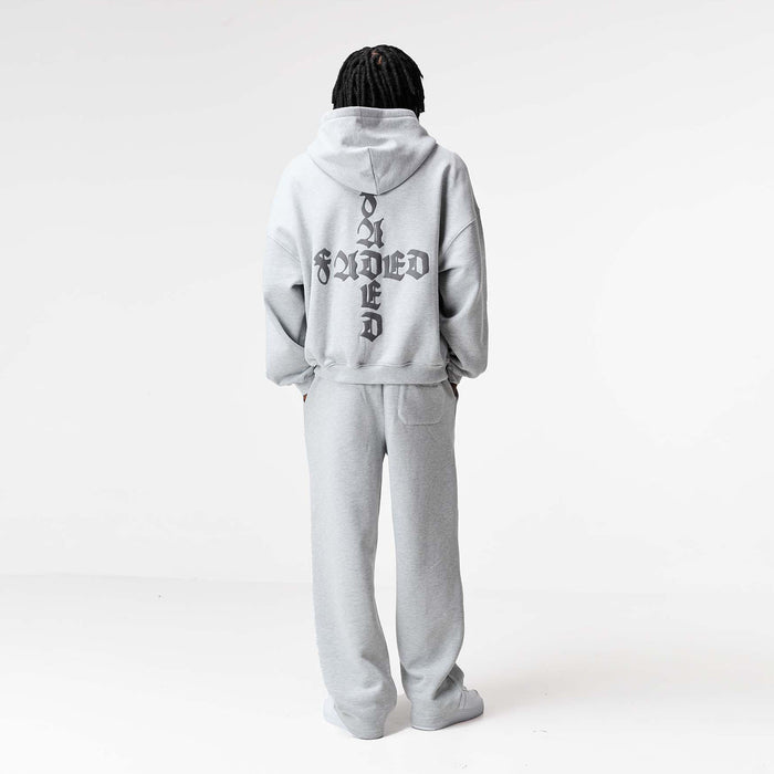 Gothic 2.0 Full Zip Open Hem Tracksuit | Grey Marl