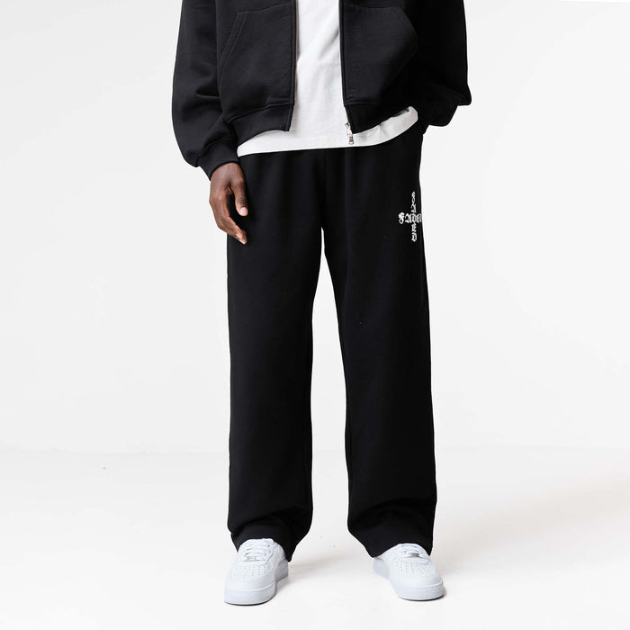 Gothic 2.0 Loose Fit Open Hem Jogger | Black
