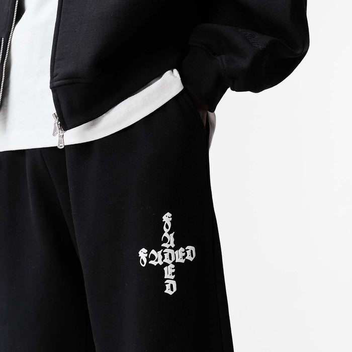 Gothic 2.0 Loose Fit Open Hem Jogger | Black