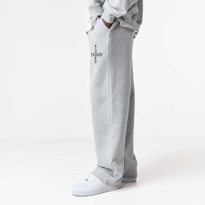 Gothic 2.0 Loose Fit Open Hem Jogger | Grey Marl