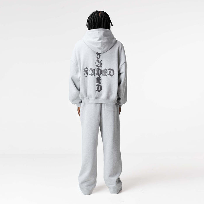 Gothic 2.0 Loose Fit Open Hem Jogger | Grey Marl