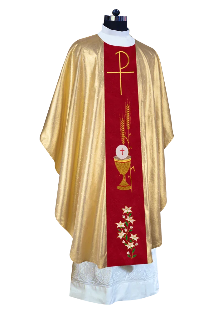 Gothic chasuble adorned with sacred embroidery