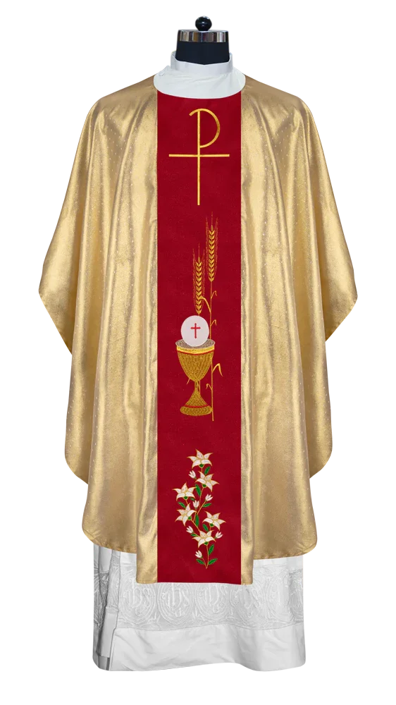 Gothic chasuble adorned with sacred embroidery