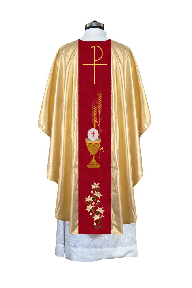 Gothic chasuble adorned with sacred embroidery