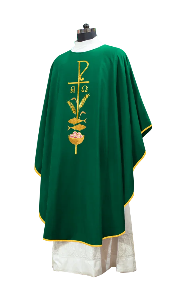 Gothic Chasuble Embellished with Intricate Embroidery