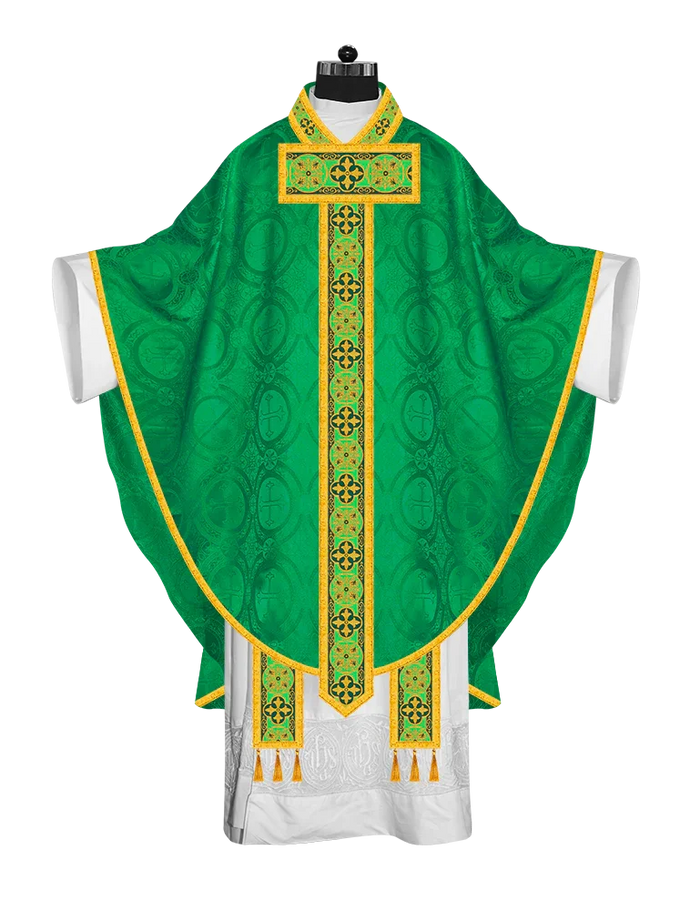 DAMASK / GREEN / CROSS LACE