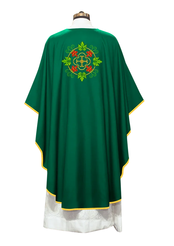 Gothic Chasuble with Designer Cross and Grapes Motif