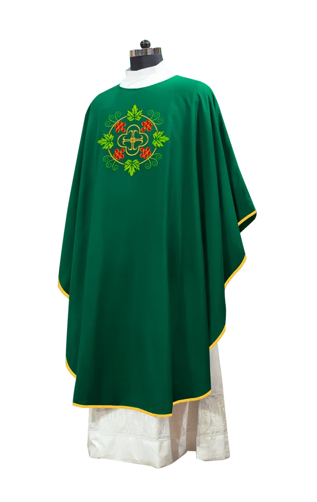 Gothic Chasuble with Designer Cross and Grapes Motif