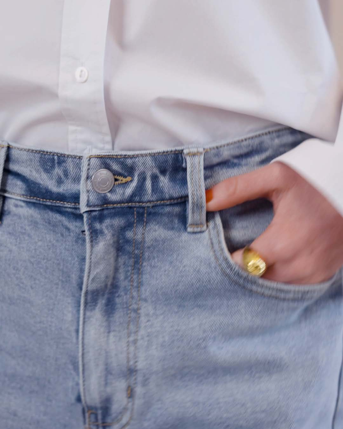 Harlow HIGH WAISTED BARREL JEANS Blue by Artemis