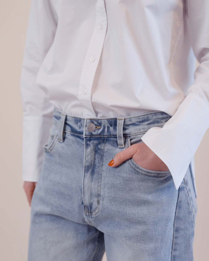 Harlow HIGH WAISTED BARREL JEANS Blue by Artemis