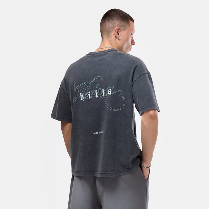 Ibiza Hills Script T-Shirt | Washed Black