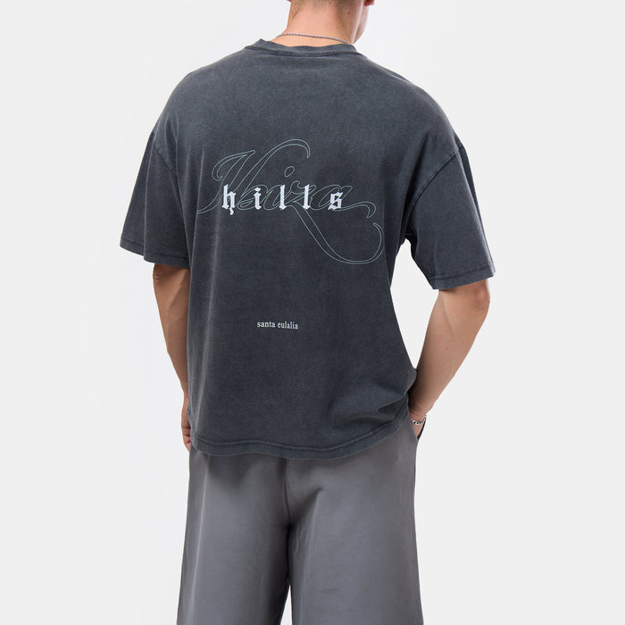 Ibiza Hills Script T-Shirt | Washed Black