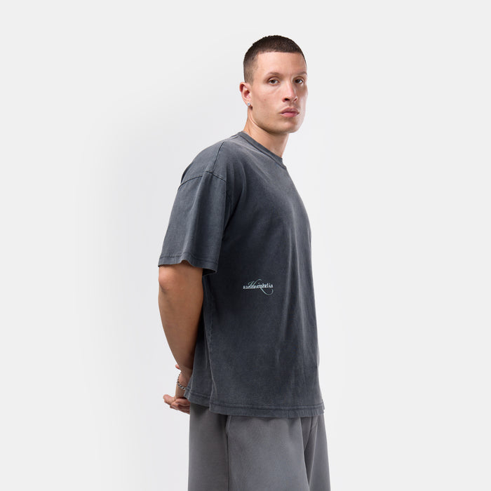 Ibiza Hills Script T-Shirt | Washed Black
