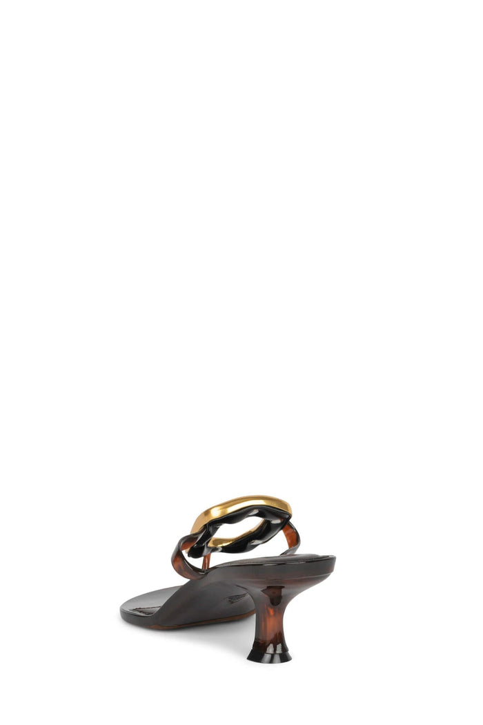 LINQ-UP-J Heeled Sandal Brown Shiny Gold