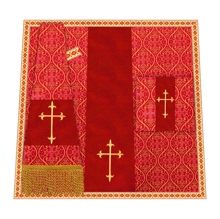 Liturgical Cross Embroidered Mass Set and braided trims