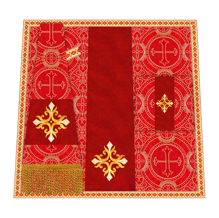 Liturgical Cross Embroidered Mass Set and braided trims