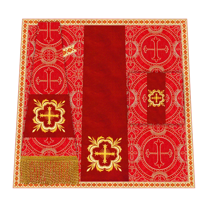 Liturgical Cross Embroidered Mass Set and braided trims