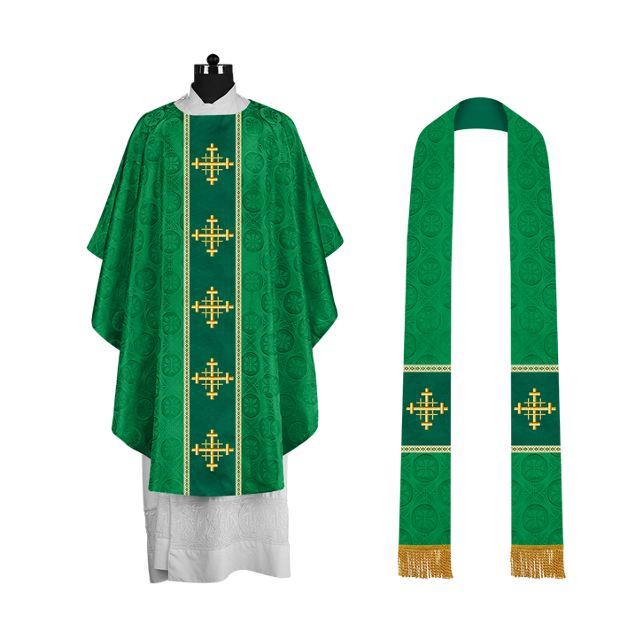Damask / Jerusalem Cross / Green