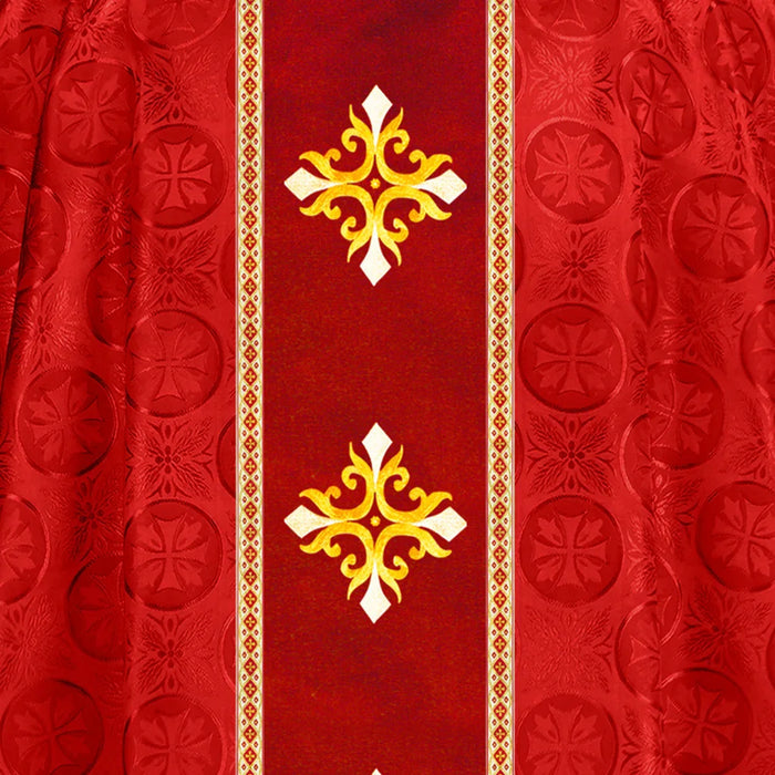 Liturgical Gothic Chasuble with Embroidered Cross Motif
