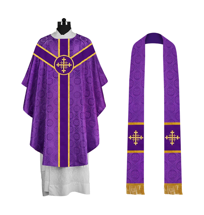 Gold Trims / Jerusalem Cross / Violet