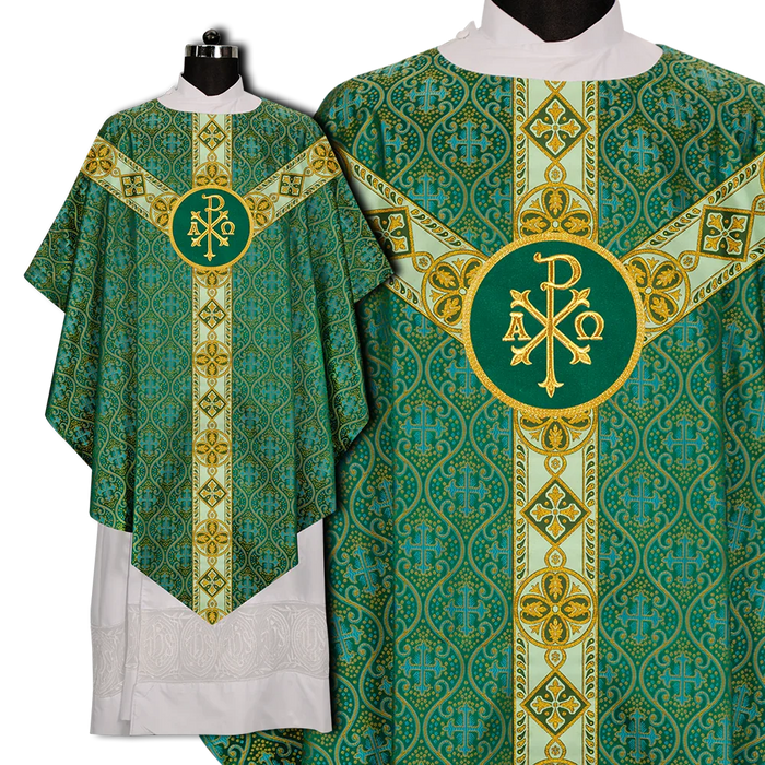 Liturgical Pugin Chasuble with Ornate Orphrey