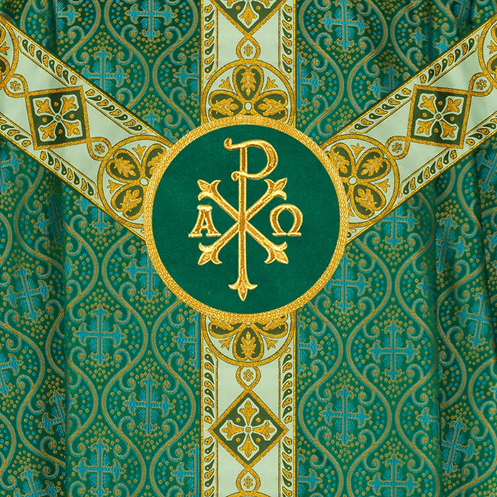 Liturgical Pugin Chasuble with Ornate Orphrey