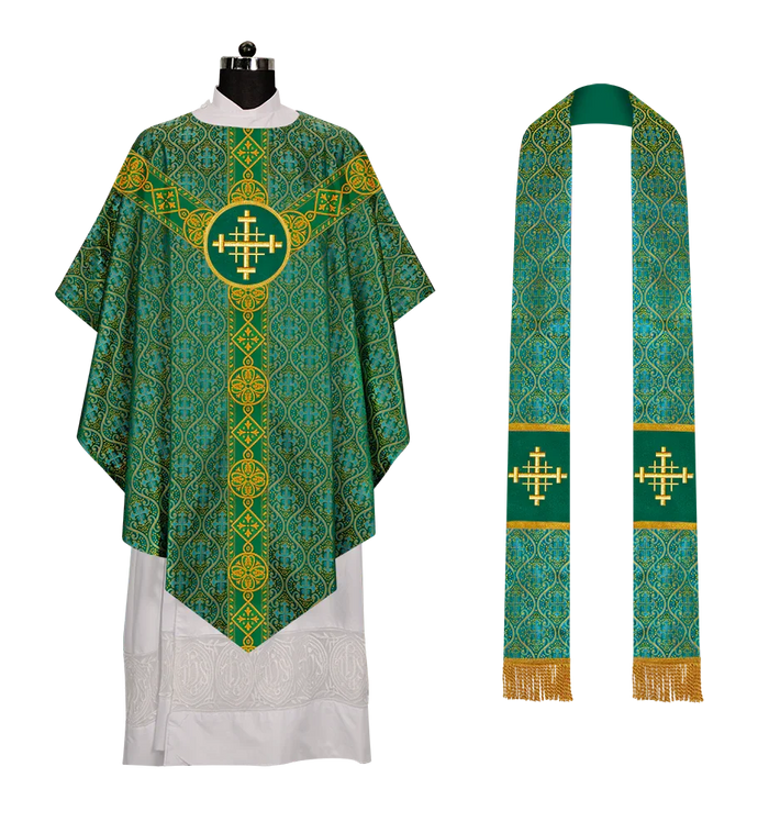 DIAMOND ORPHREY / JERUSALEM CROSS / GREEN