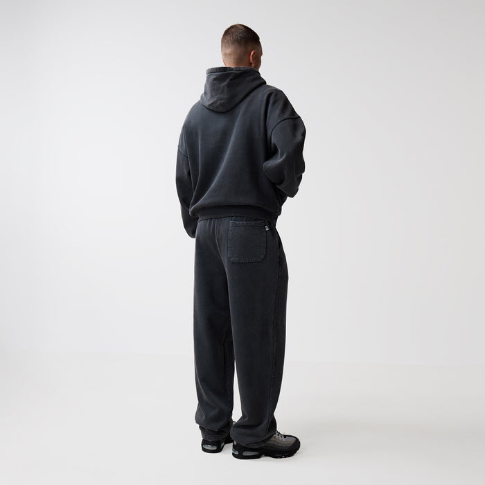 Loose Fit Cropped Hoodie | Black Wash