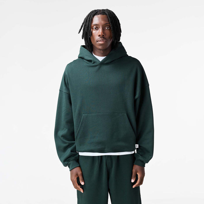 Loose Fit Cropped Hoodie | Forest Green