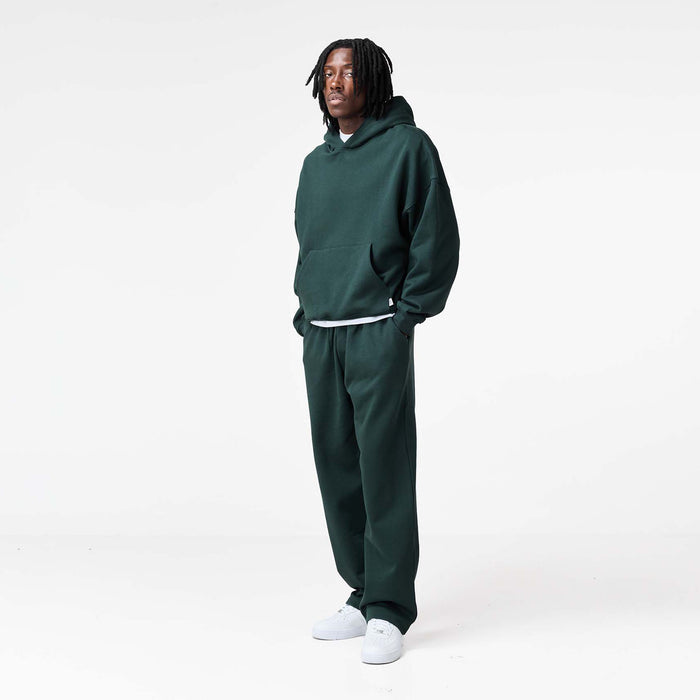 Loose Fit Cropped Hoodie | Forest Green