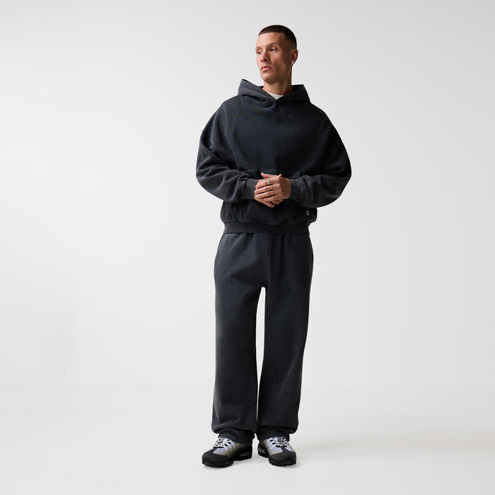 Loose Fit Cropped Tracksuit | Black Wash