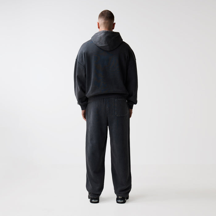 Loose Fit Cropped Tracksuit | Black Wash