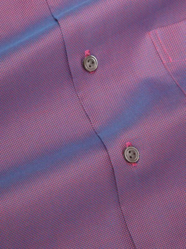Marzeno Aubergien Solid Full Sleeve Single Cuff Tailored Fit Semi Formal Dark Two Ply Mercerized Cotton Shirt