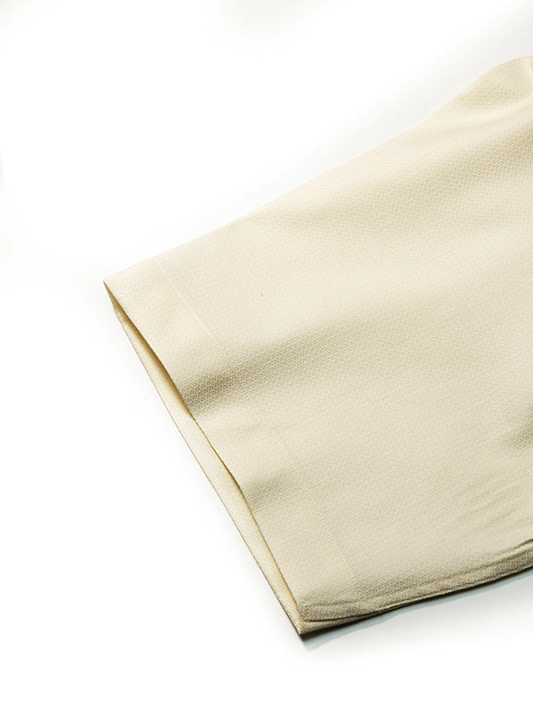 Matera Cream Solid Half Sleeve Semi Fit Semi Formal Two Ply Mercerized Cotton Shirt
