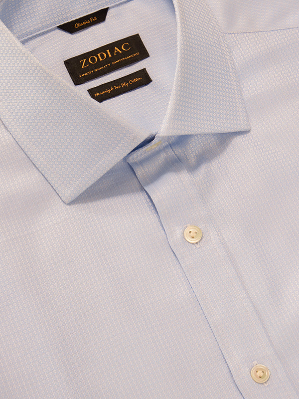Matera Sky Solid Half Sleeve Semi Fit Semi Formal Two Ply Mercerized Cotton Shirt