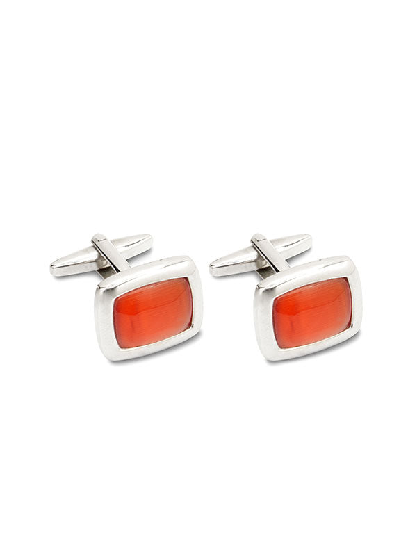 Medium Orange Stone Cufflinks