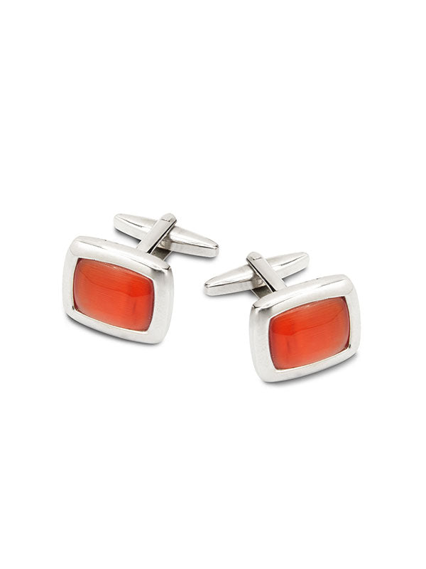Medium Orange Stone Cufflinks
