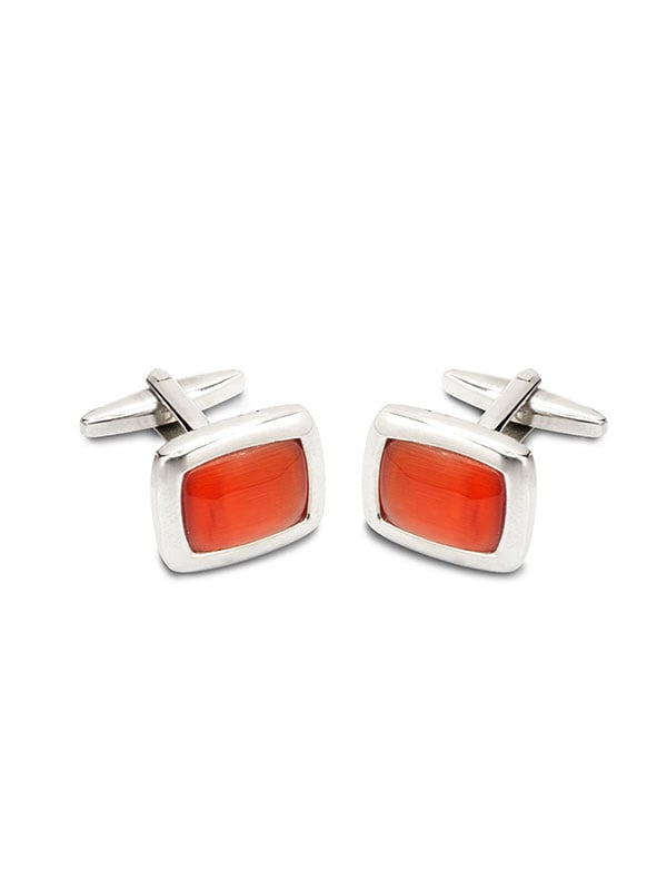Medium Orange Stone Cufflinks