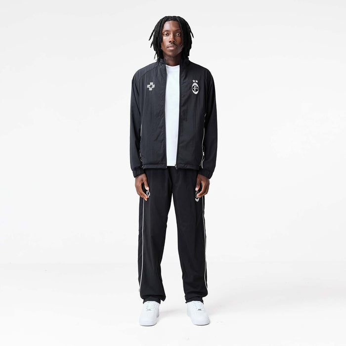 Nylon Football Joggers | Black