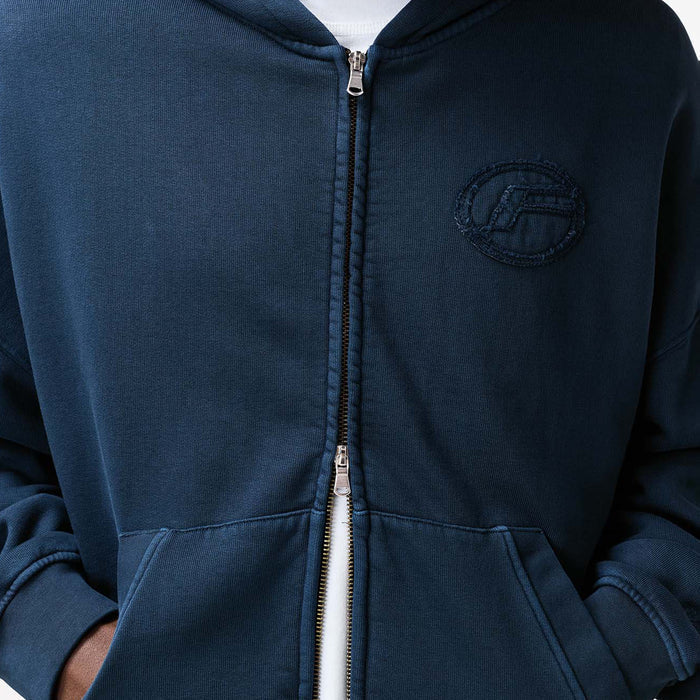 Oval Appliqué Hoodie | Washed Navy