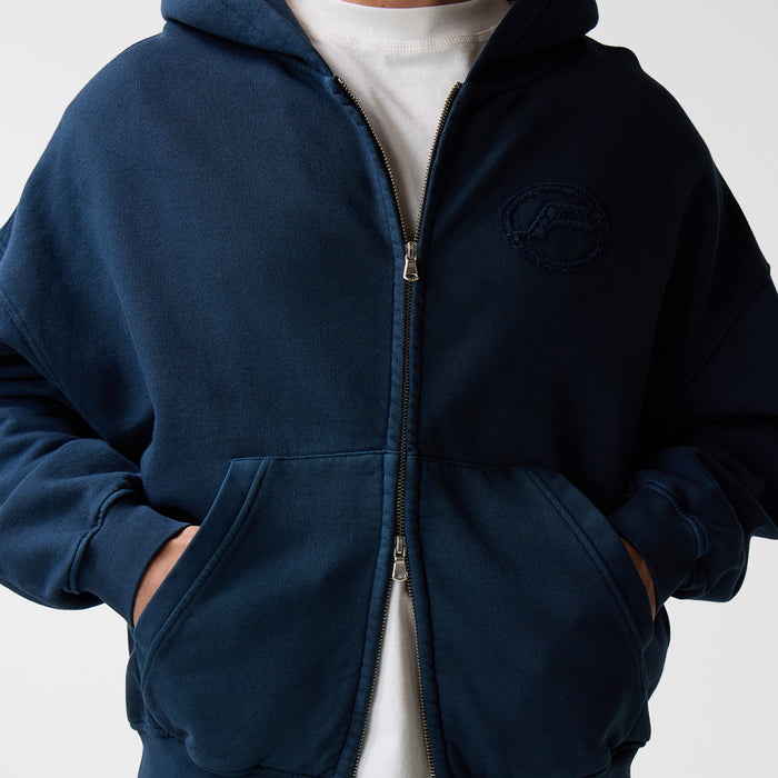 Oval Appliqué Hoodie | Washed Navy