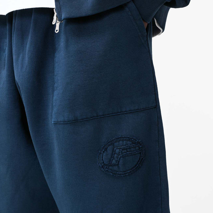 Oval Appliqué Open Hem Jogger | Washed Navy