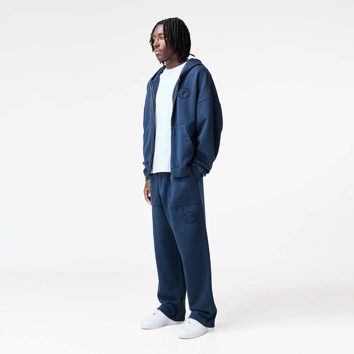 Oval Appliqué Open Hem Jogger | Washed Navy