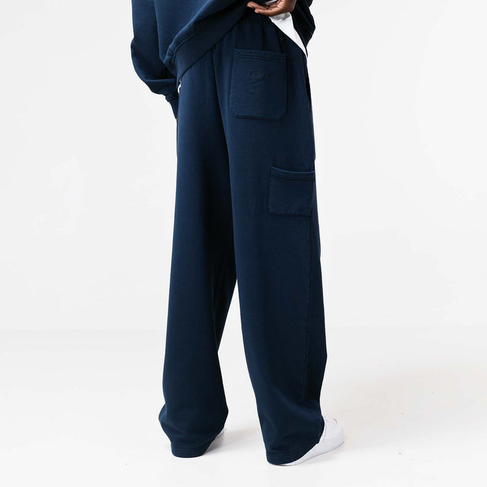 Oval Appliqué Open Hem Jogger | Washed Navy