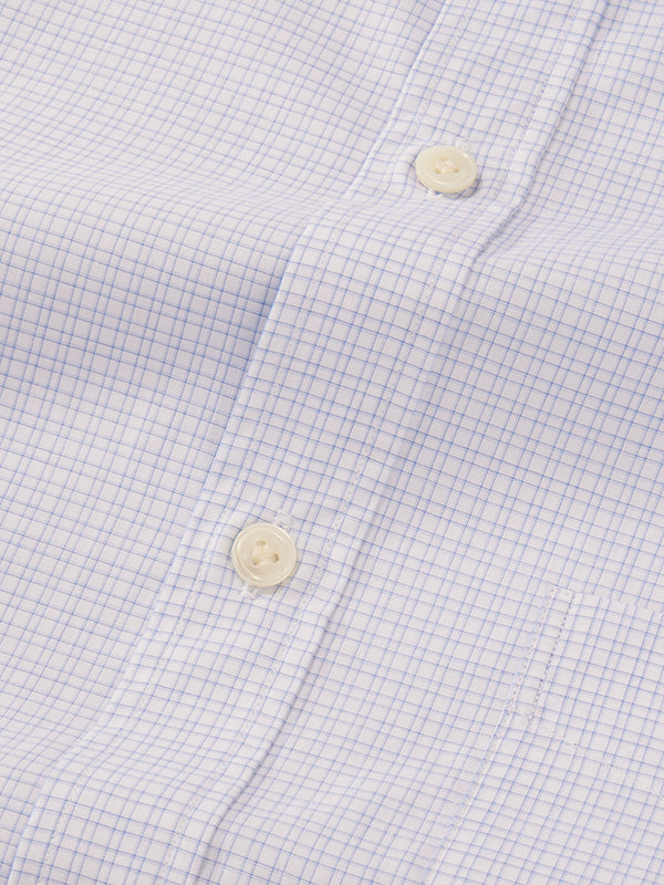 Palladio Sky Check Half Sleeve Classic Fit Classic Formal Super Fine Cotton Shirt