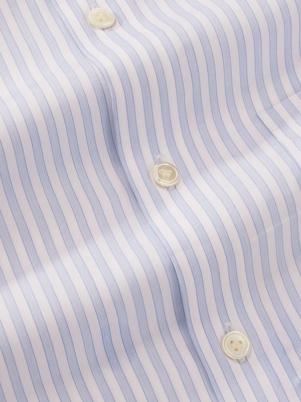 Palladio Sky Striped Full Sleeve Single Cuff Tailored Fit Classic Formal Super Fine Cotton Shirt
