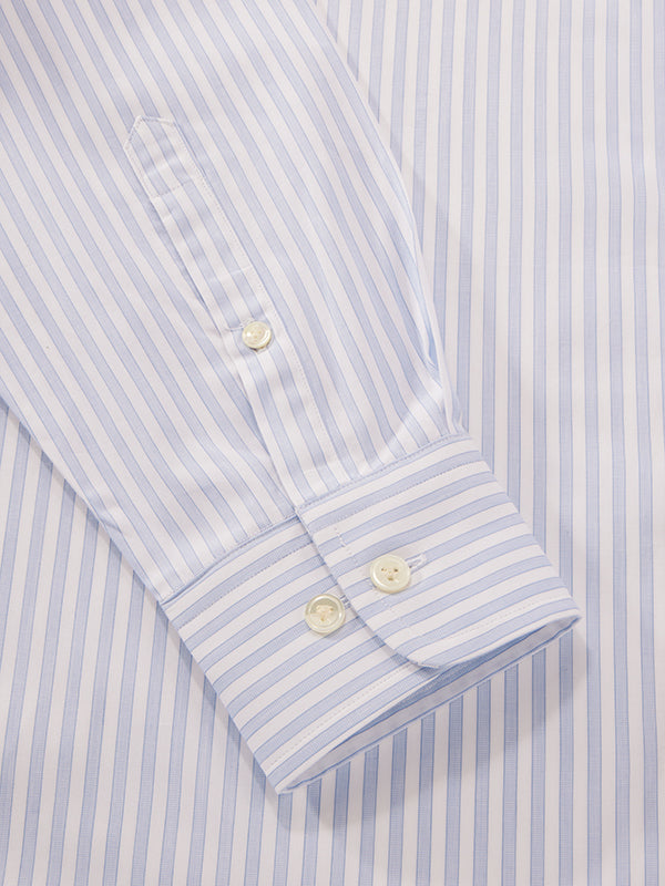 Palladio Sky Striped Full Sleeve Single Cuff Tailored Fit Classic Formal Super Fine Cotton Shirt