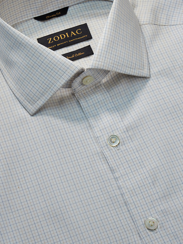 Palladio Yellow Check Full Sleeve Single Cuff Classic Fit Classic Formal Super Fine Cotton Shirt