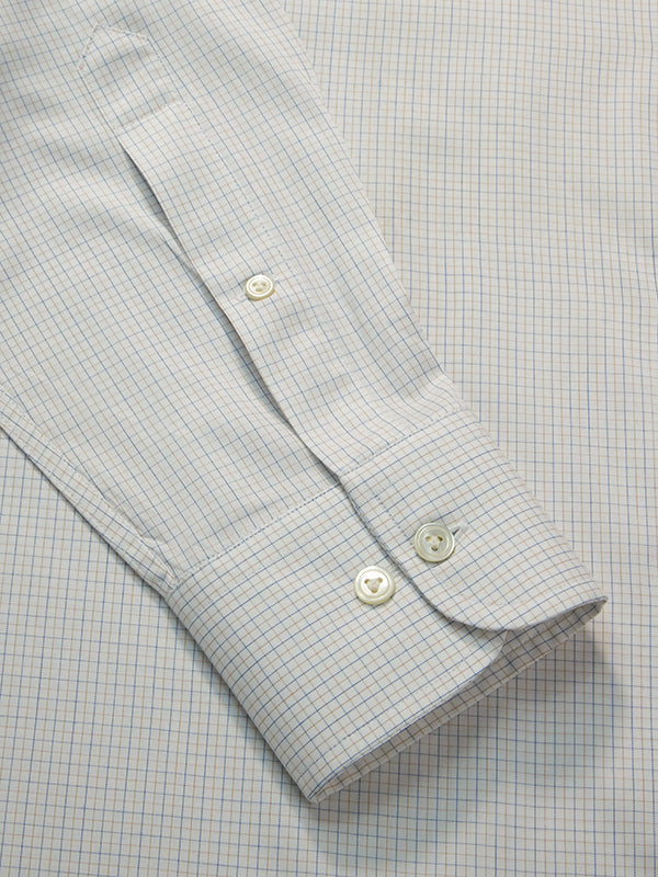 Palladio Yellow Check Full Sleeve Single Cuff Classic Fit Classic Formal Super Fine Cotton Shirt