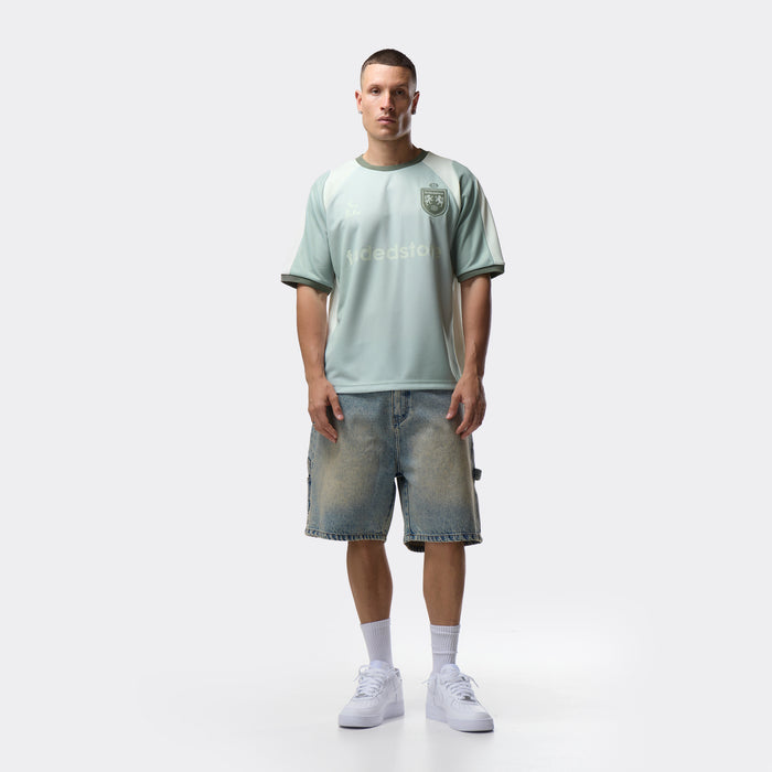Panelled Football Jersey  |  Sun Fade Matcha